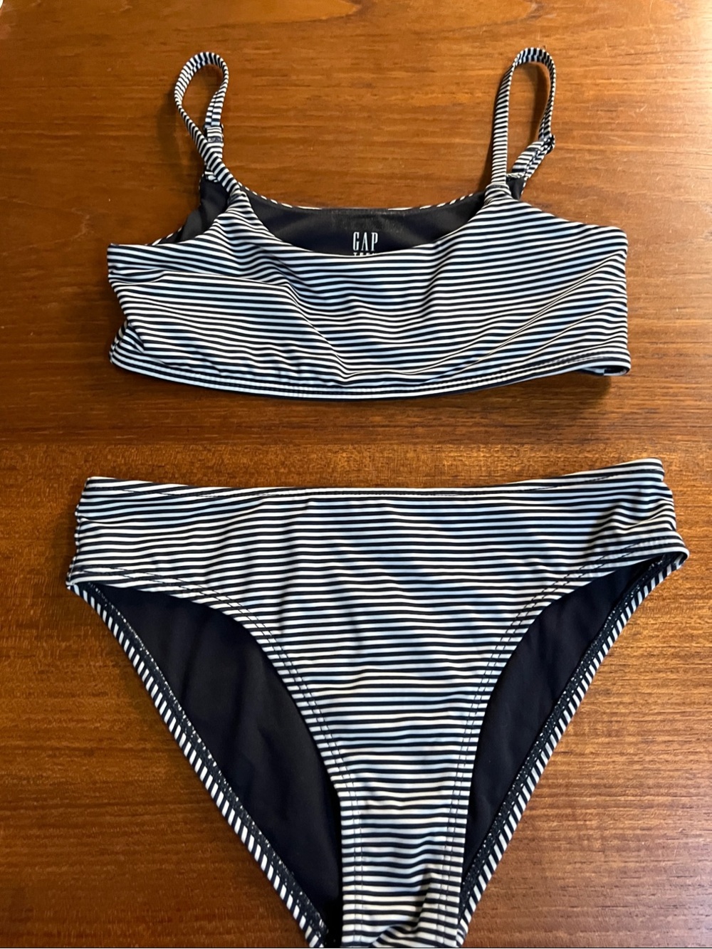GAP Navy and White Striped Bikini Set